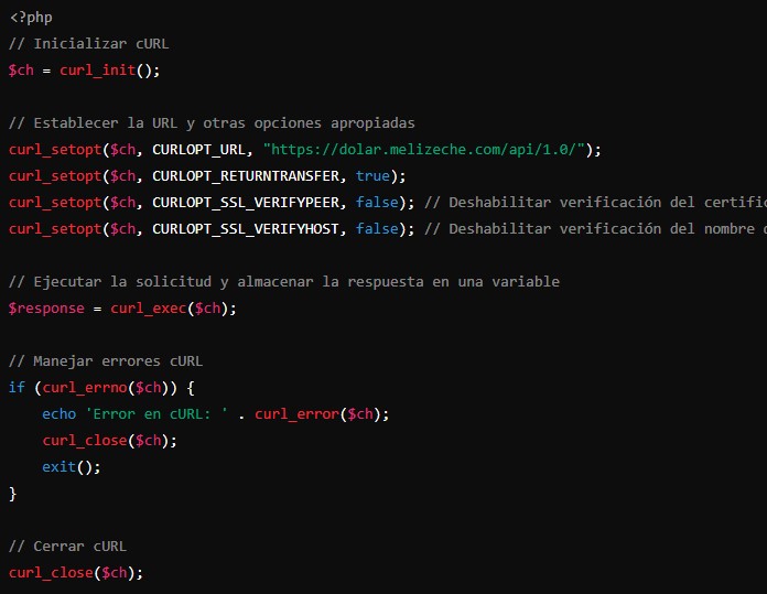 Cómo Obtener Cotizaciones Diarias del Dólar en Paraguay Usando PHP y cURL en Paraguay